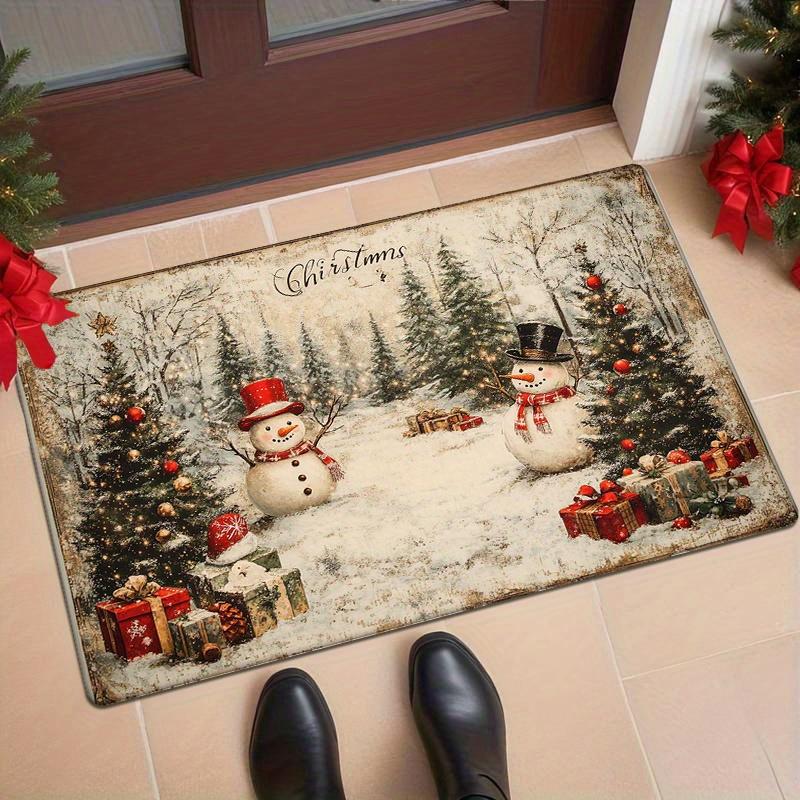 Christmas Carpet Welcome Mat Winter Floor Mat Rug For Bedroom Carpet For Live Room Indoor Carpet