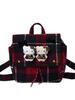 Women's Retro Plaid Backpack: Korean Style Kitten Commuter Handbag for Autumn & Winter