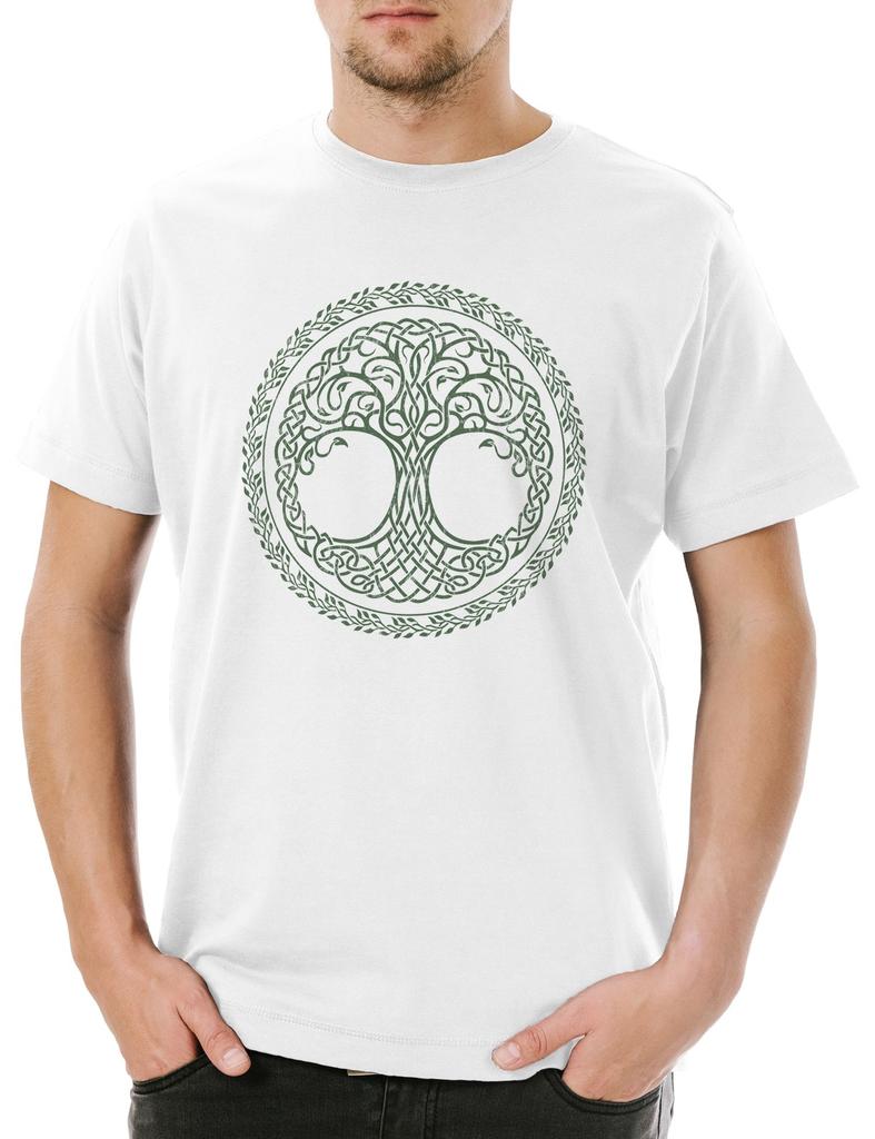 Yggdrasil Circle Herren T-Shirt Mens Womens Tees Top Tree Of Life Baum Des Lebens Weltenbaum Wikinger