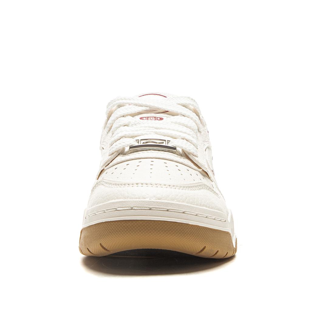 New LiNing Moon White 3 Cushioning Lightweight Low Top Skateboard Shoes Women's Beige Red AGCV078-14