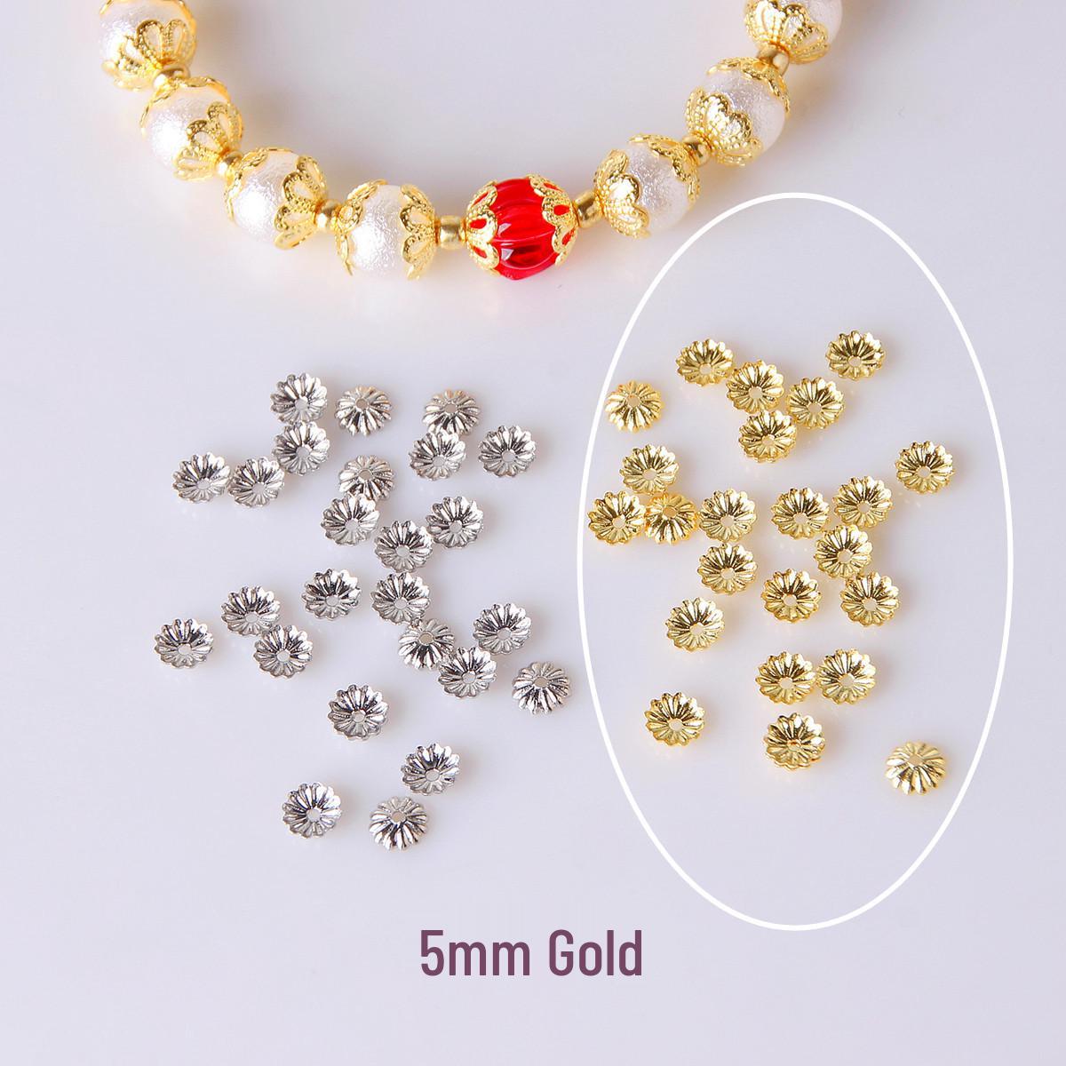 

Позолоченный 18-каратным золотом держатель-разделитель для бусин в виде колпачка цветка для изготовления ювелирных изделий своими руками