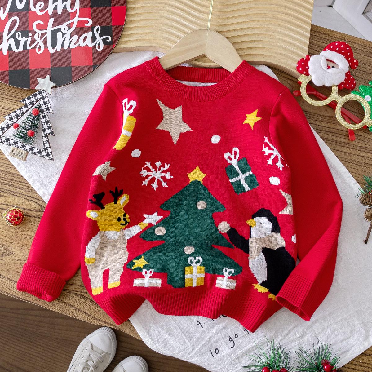 

Autumn/Winter Children s Christmas Jacquard Knit Pullover Sweater 160 cm
