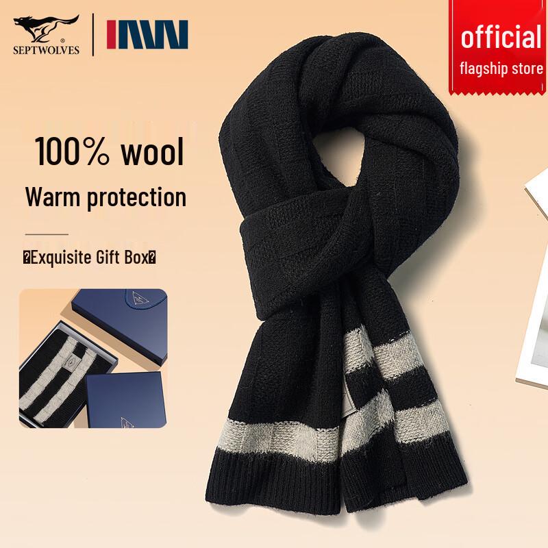 

Мужской вязаный шарф Seven Wolves из 100% шерсти