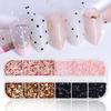 12 Grids Mixed Nail Art Glitter Sequins - Star Heart Round Shapes Holographic Nail Flakes Iridescent Powder for Nail Decoration