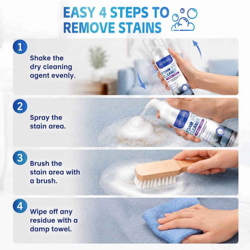 100ML Sofa Foam Cleaner Eliminates Odors Efficient Formula Non-Damaging for Sofas Fabric Cleaning Foams Maintains Softness