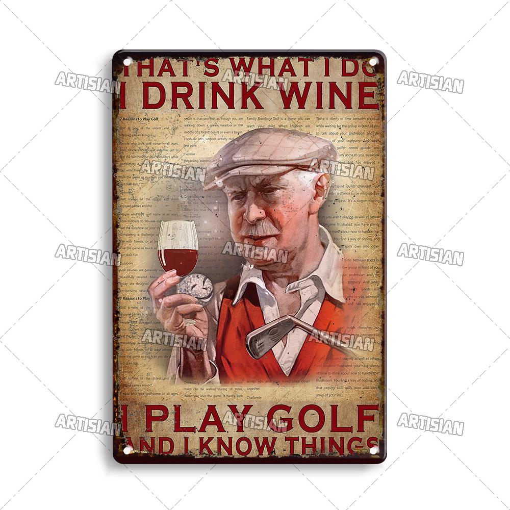 Artisian Golf Golfer Metal Sign Sport Tin Plaque Vintage Decorative Poster Wall Decor Garage Bar Pub Club Hotel Cafe Kitchen