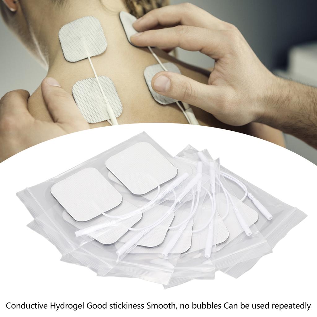 12pcs Rectangular Electrode Pad Self Adhesive Electrode Patch Replacement Accessory for TENS Machine 2mm