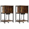 Nightstand Set 2 Pcs Smoked Oak 38 X 31 X 61 Cm