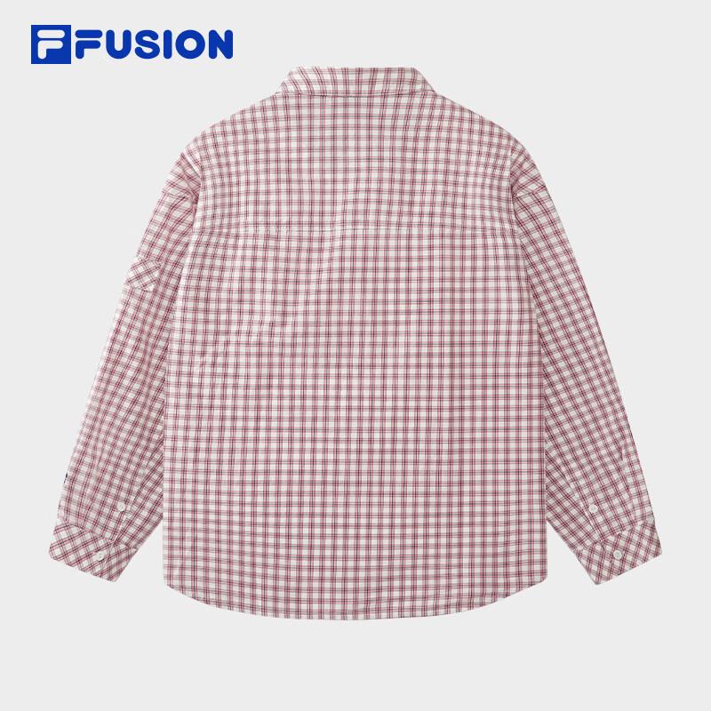 FILA FUSION Couple's Loose Fit Long-Sleeve Plaid Cotton Shirt