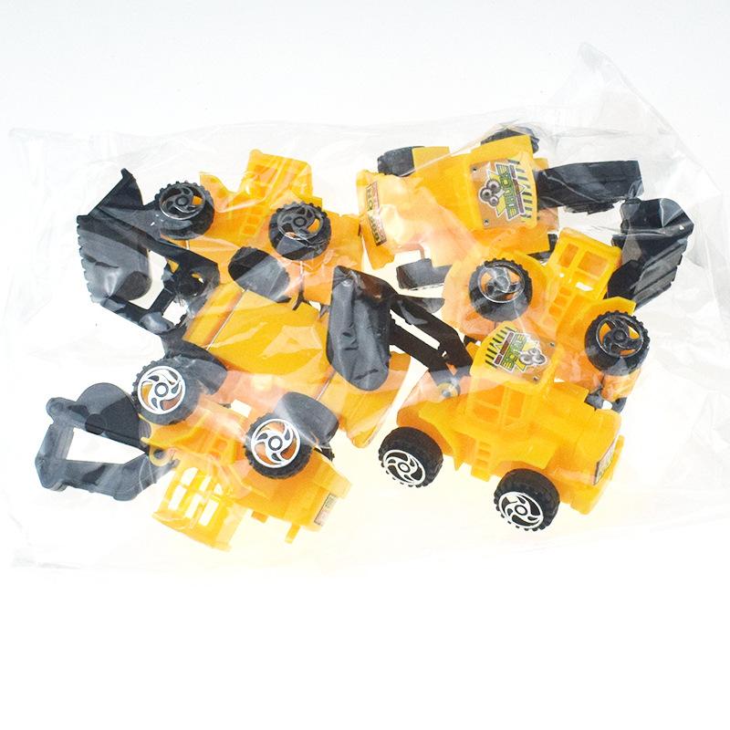 6pcs Plastic Yellow Mini Construction Vehicle Toys Puzzle Truck Model Toy Cake Decorations Children's Birthday Party Decorations