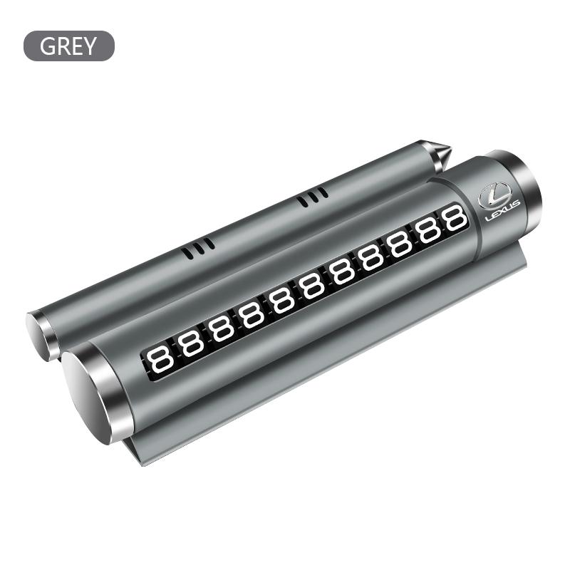 

Metal Car Temporary Parking Card Rotate Phone Number Plate Aluminum Stickers For Lexus RX330 IS250 ES300h UX GX470 LX570 LS430