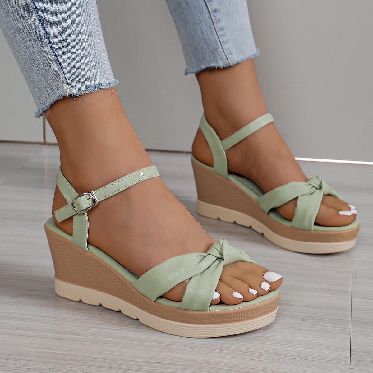 

Новые пикантные римские туфли, женские сандалии на танкетке с открытым носком и толстой подошвой, летние модные повседневные элегантные модные туфли на высоком каблуке, НЕТ:516-2 35