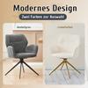 Swivel Dining Chair (Set of 2) Armchair with Metal Legs, Leisure Chair, Velvet-like Fabric, Dark Gray