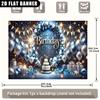2D Navy Blue Birthday Backdrop, Balloon & Floral Party Background Cloth