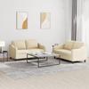 Vidaxl 2-Piece Lounge Set, Fabric Upholstered, Cream