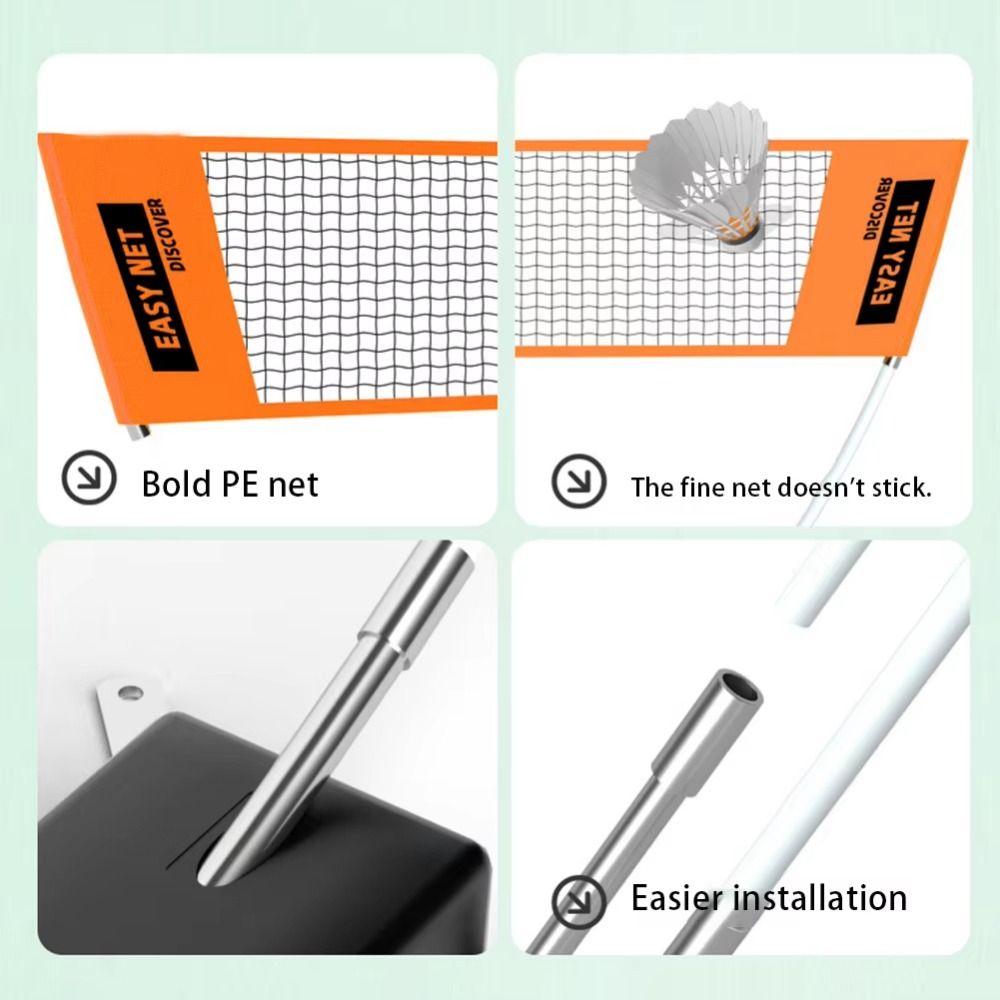 Easy Setup Badminton Net Height Adjustable Badminton Mobile Grid Structure  Outdoor