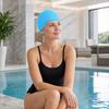Silikon-Badehaube für Erwachsene, Wasserdicht, Rutschfest, Elastische Pool-Badekappe, für Männer und Frauen, Gehörschutz, Badekappe für kurzes und langes Haar