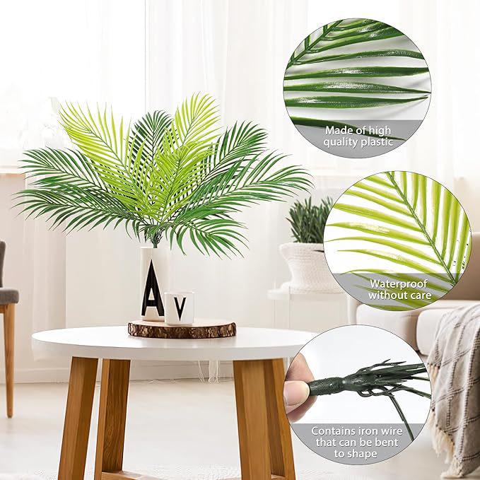 Artificial Livistona Chinensis Cycad Leaf Wall Decoration - Green Plastic Coconut Fern Leaves