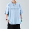 Large Size Round Neck Short-sleeved T-shirt Men's Thin Ice Silk Men's Plus Size Half-sleeved Top