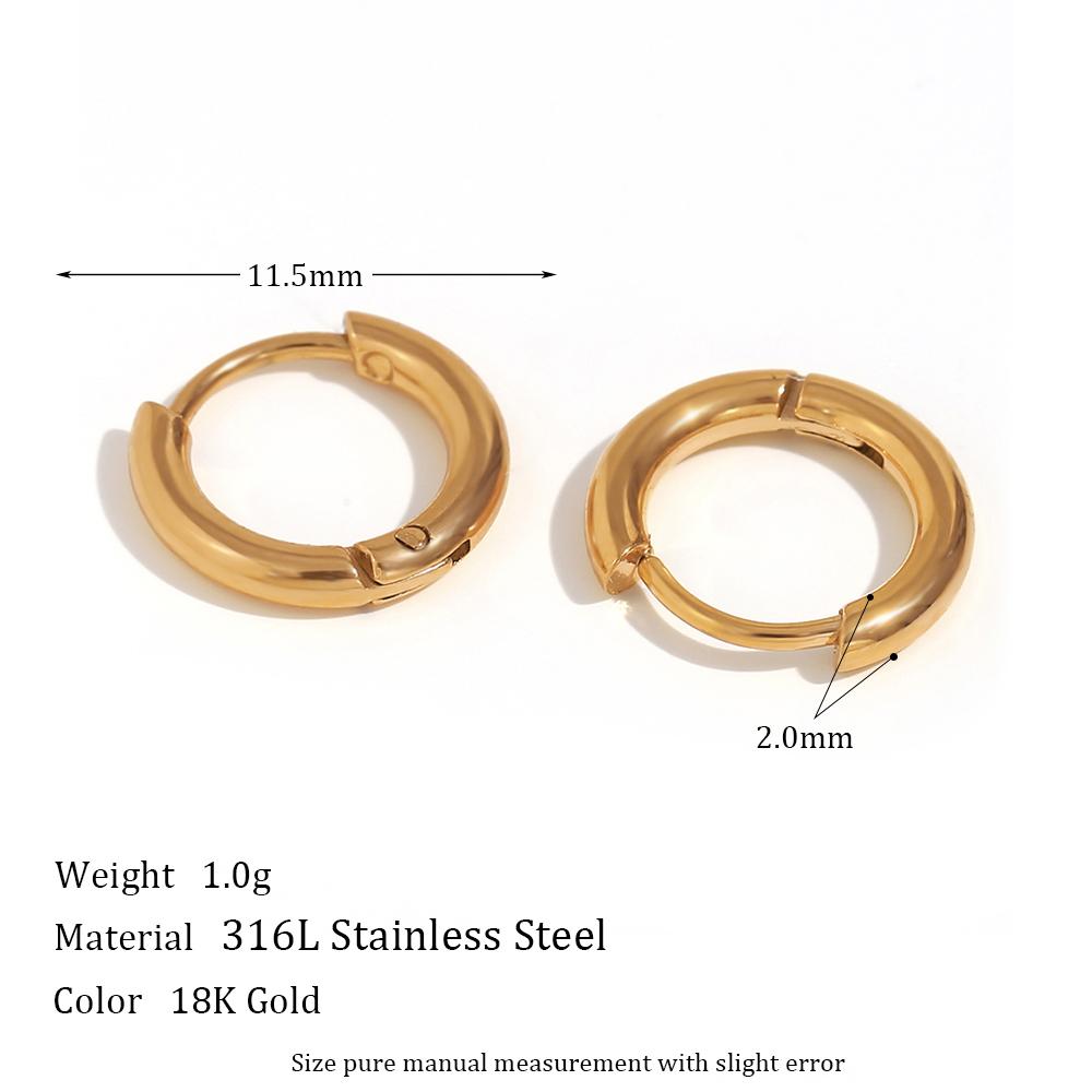 Minimaler Basic Schmuck Wasserdicht Hypoallergen Edelstahl Zirkonia Huggies Creolen Für Frau Mädchen Damen