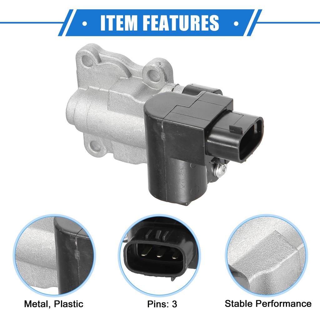 ABSOPRO Idle Air Control Valve with Gasket for or Toyota Civic Durable Metal Silver Idle Control Valve with Toyota, Camaro, 2000-2001. Tone. Gasket.