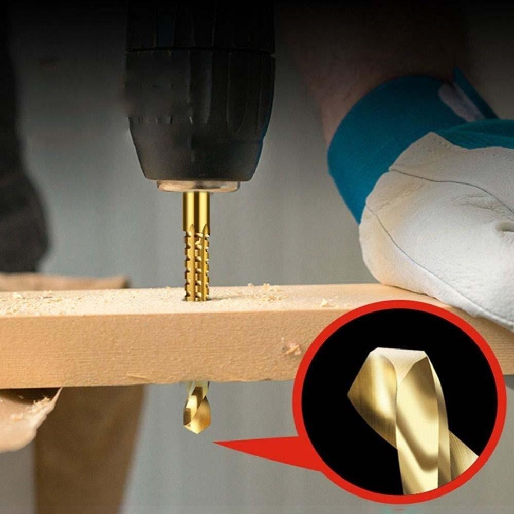 6pcs Hole Opening Twist Bore Bits 3-8MM HSS Drill Bits 3 in 1 Grooving Drills  Thin Wooden Board