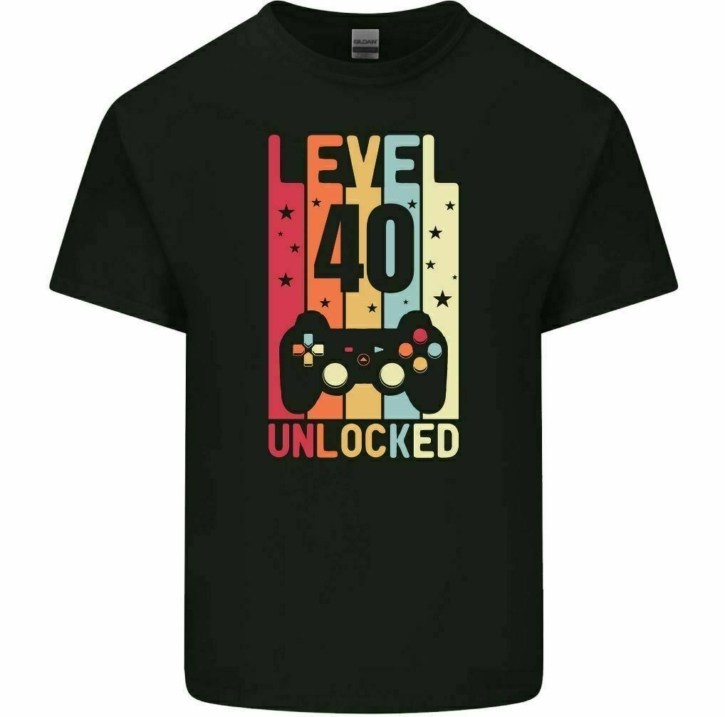 

40th Birthday T-Shirt 1982 Men Funny LEVEL UNLOCKED 40 Year Old Gaming Tee Tops A Gift for A Wife and Husband Shirt 4XL