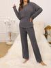 European & American Women's Thick Warm Long Sleeve Pajama Set – Wearable Outdoors, Includes Autumn Top & Pants Two-Piece