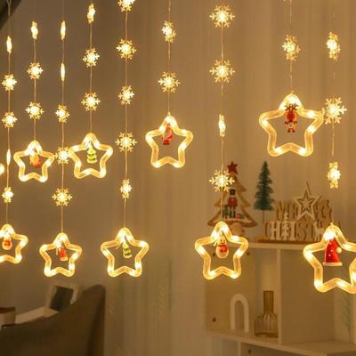 Christmas LED Star Ring Curtain Lights