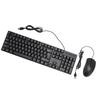 Wired USB Keyboard Mouse Set Ergonomic 104 Keys Keyboard Comfortable Grip Mouse for Game Business