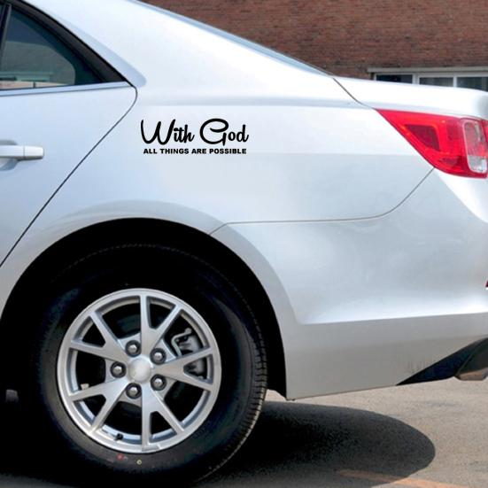 Med Gud Er Alt Mulig Bil Ting Er Vindu Kjøretøy Dekor Selvklebende Klistremerke