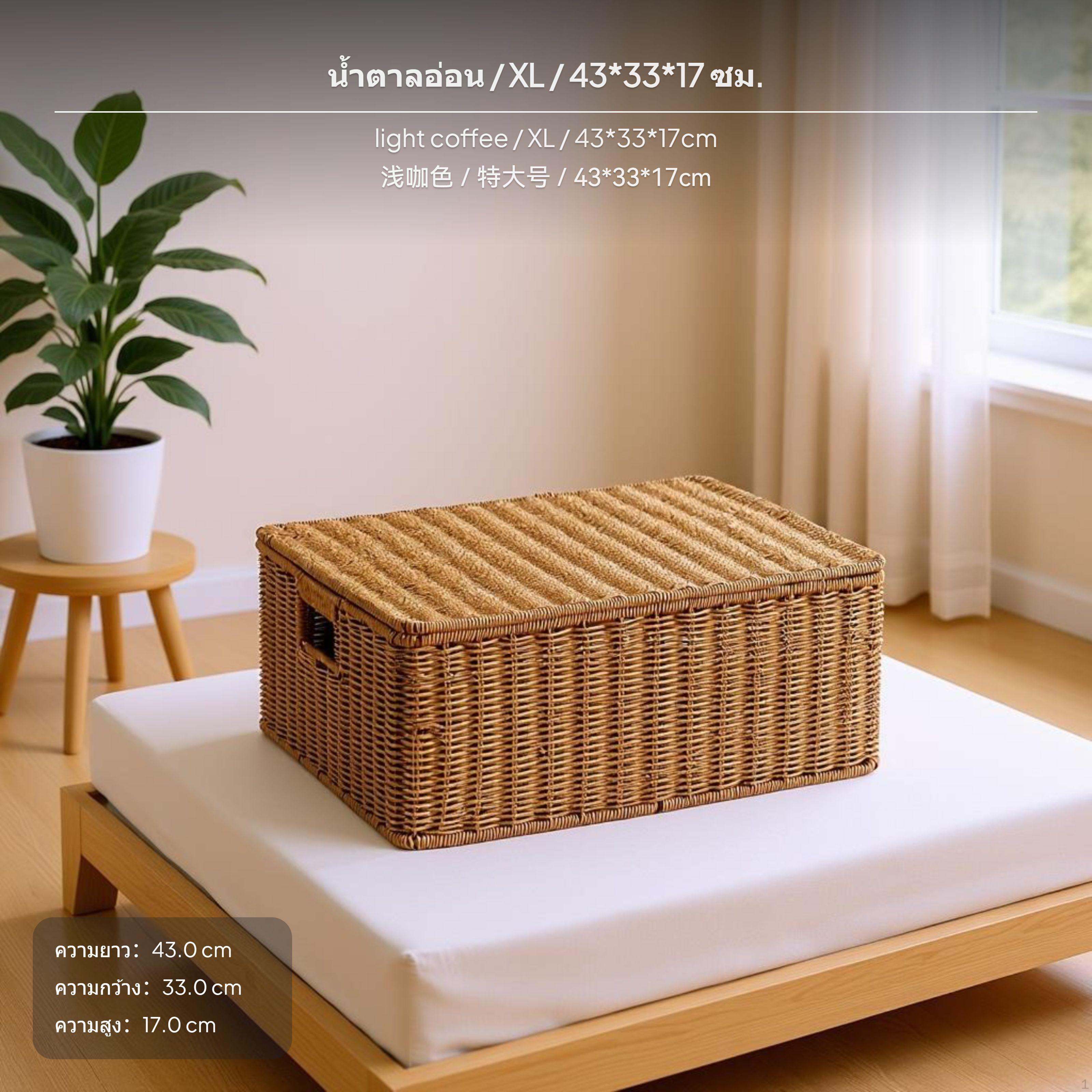80L Rattan Storage Box, Large Plastic
