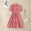 ZANZEA Women Casual Round Neck Summer Short Sleeve Dress