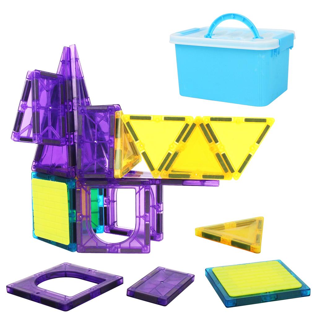 22Pcs Large Color Window Magnetic Block Building Toys For Parent Child Interactive Diy Castle Assembly