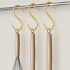 5pcs Aluminum Alloy S-Shape Hook,Closet Multifunctional S Hanger Hooks for Scarf Bags,Gold Hanging Hooks Home and Organization