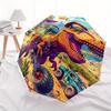 1pc Dinosaur Race Prehistoric Speedsters Pattern Automatic Folding Umbrella - Portable Foldable Travel Umbrella with 8-Rib Dur