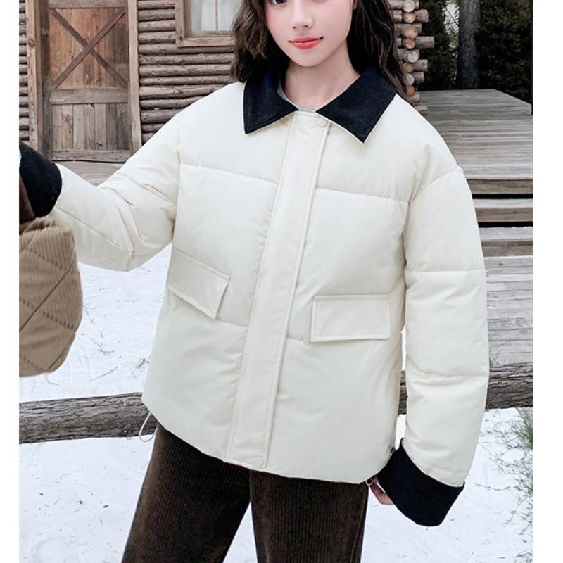 

Женский пуховик контрастного цвета, новая зимняя утолщенная свободная хлопковая куртка, маленькая мужская куртка с хлопковой набивкой XL