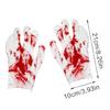 Ghostly Halloween Cosplay Bloodstain Print Gloves for Bone Chilling Style