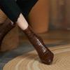Mode 2024 Nya Höst/Vinter Damstövlar Spetsig Tå Tjock Klack Korta Stövlar Mode Chelsea Boots Skor för Kvinnor Höga Klackar 34-42