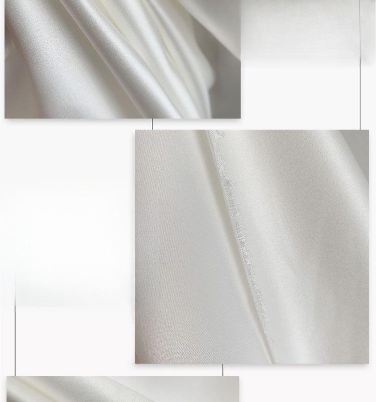 Imported 395 Satin Solid Color Thick Satin Fabric Suitable for Wedding Dresses Formal Gowns and Handmade DIY Clothing Fabrics