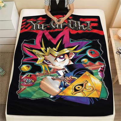 Yu Gi Ou Print Flannel Blanket,High Quality Comfortable for All Seasons,Home Decor,Warmth and Comfort,Perfect for Christmas Gifts