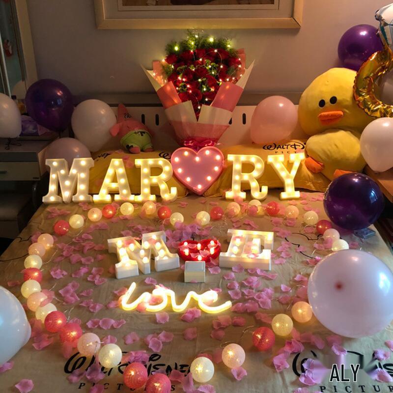 LED Letter & Shape Lights, Neon Lights, Romantic Proposal Decorations