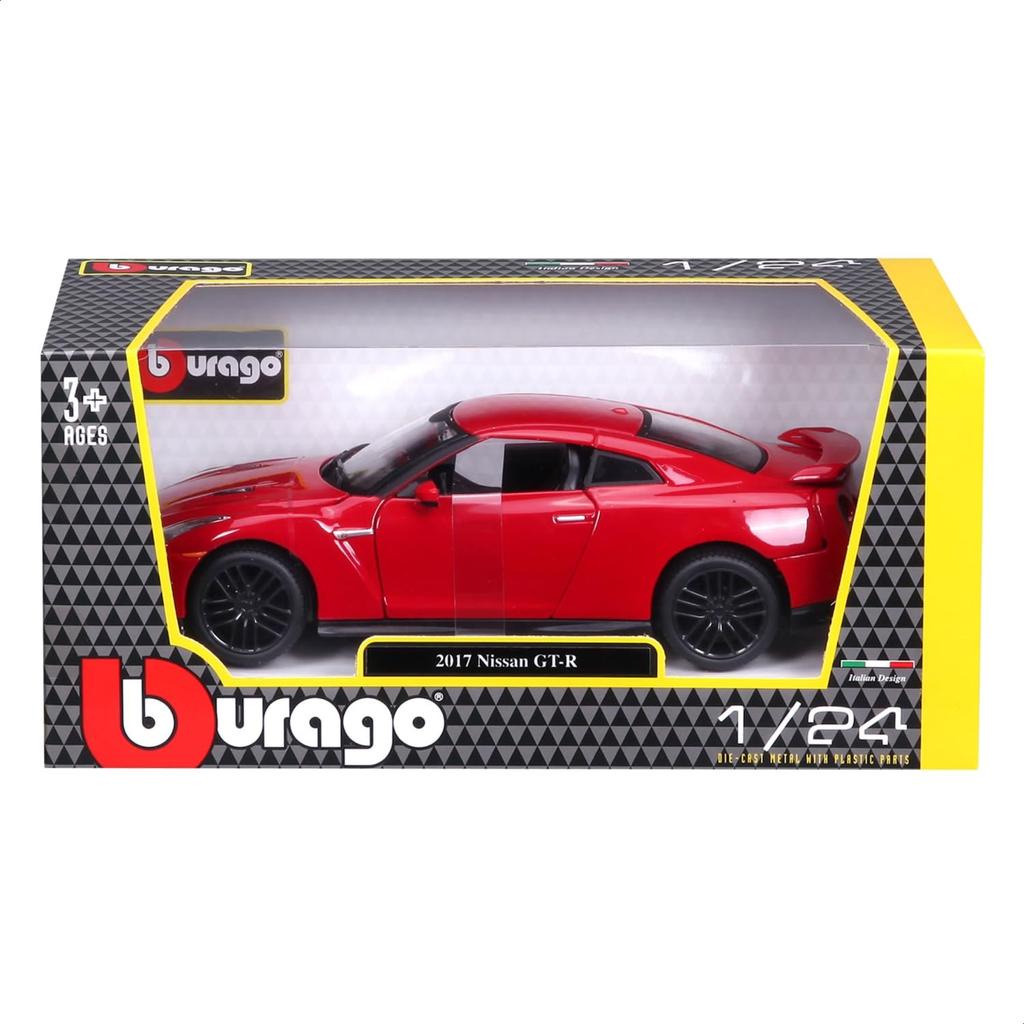 Bburago Scale Nissan 2017 Diecast Model Car 1/24 GT-R (Red)