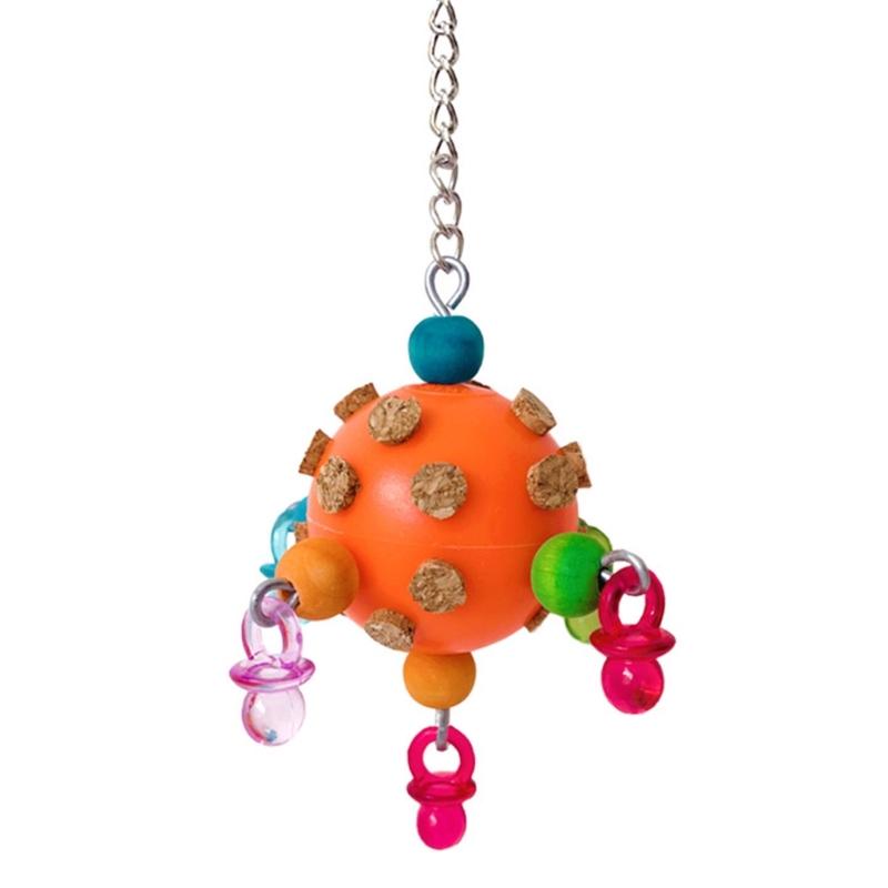 Pet Bird Tooth Chew Toy Natural Corks Puzzle for Cockatiel Conure Cockatoos Teeth Grinding Perfect for Cage Bird