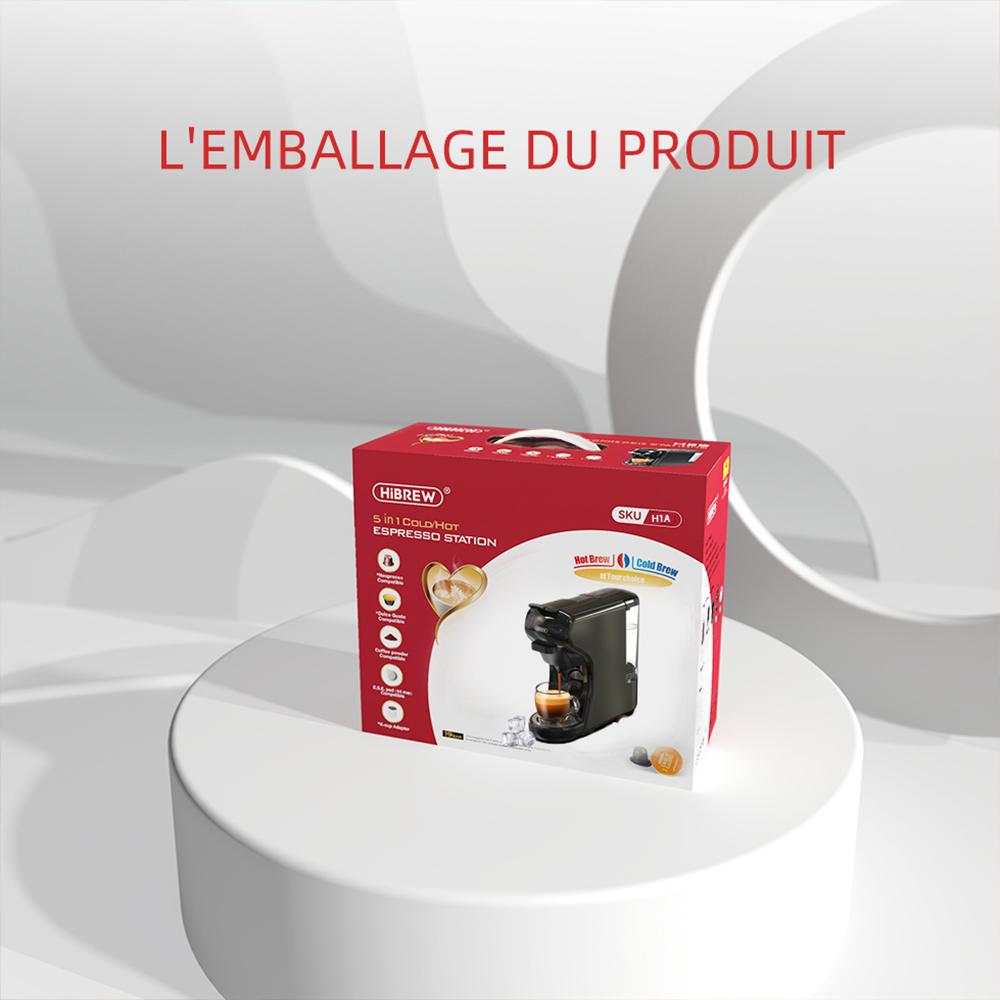 Multi Capsule Coffee Machine HiBREW 19 Bar Hot And Cold Extraction 1450W Espresso Coffee Machine 4 And 1 H1A