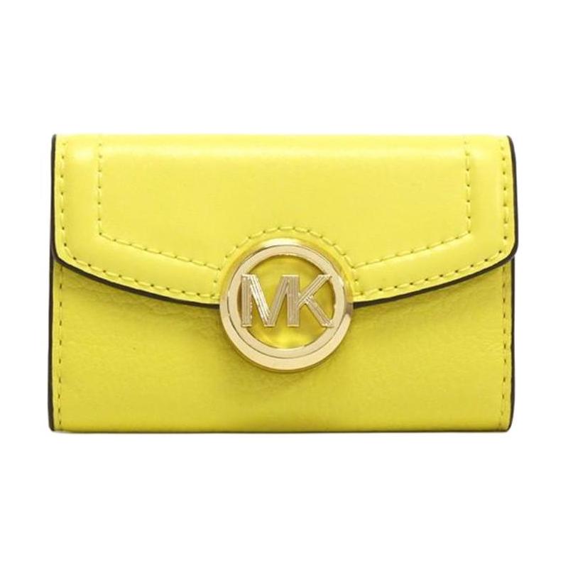 MICHAEL KORS Brand logo classic leather key bag women s yellow жёлтый