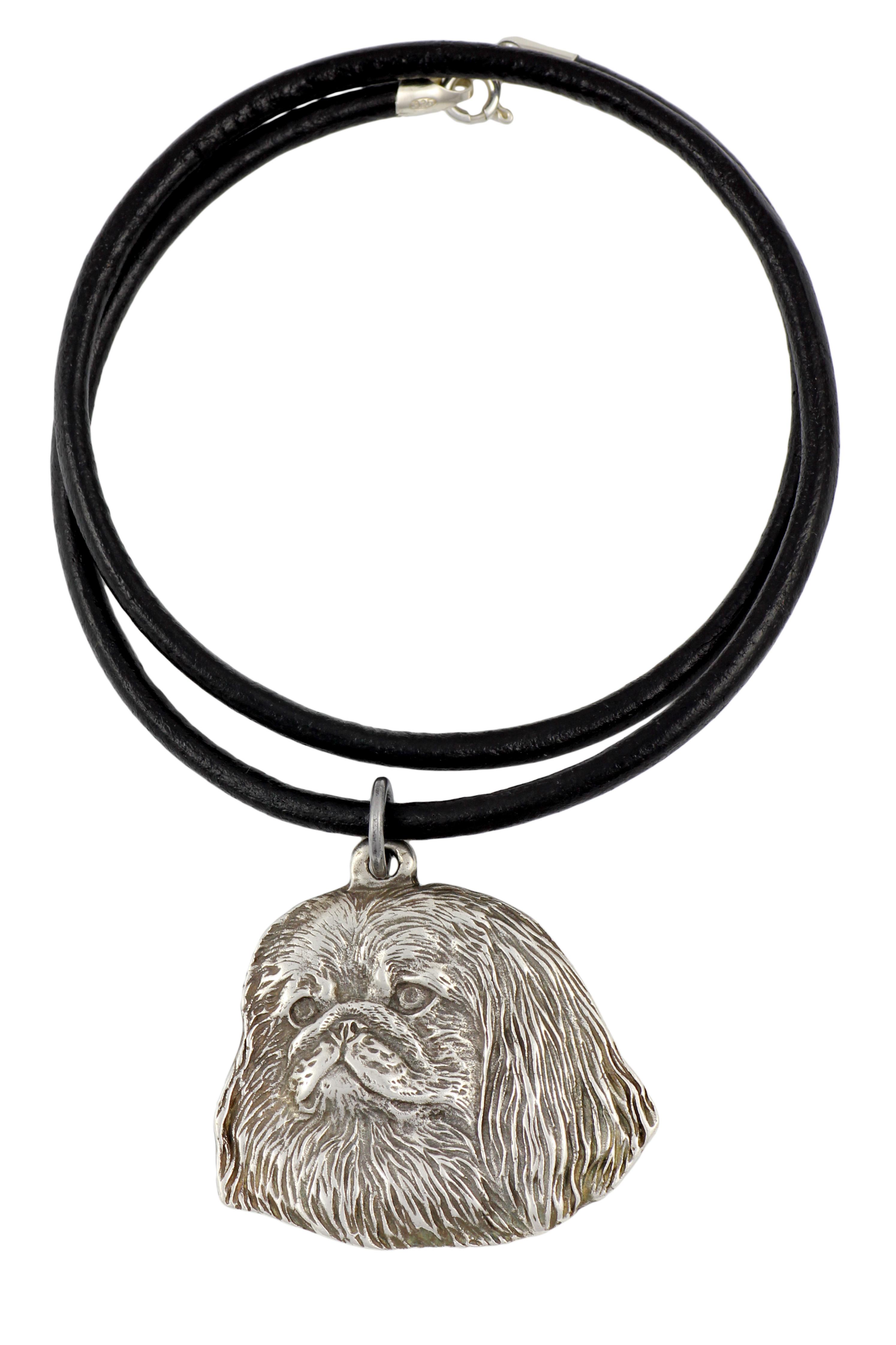 

Pekingese, Pekinese, Peke - Necklace with dog, silver-plated pendant for dog fan, unique jewelry by Art-Dog brand срібний