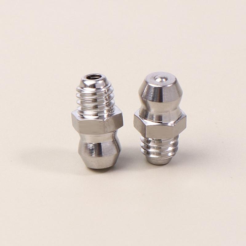 10Pcs 201 Stainless Steel M6 Thread Straight Hydraulic Grease Fitting Grease Nozzle Connection Grease Nipples For Bearing