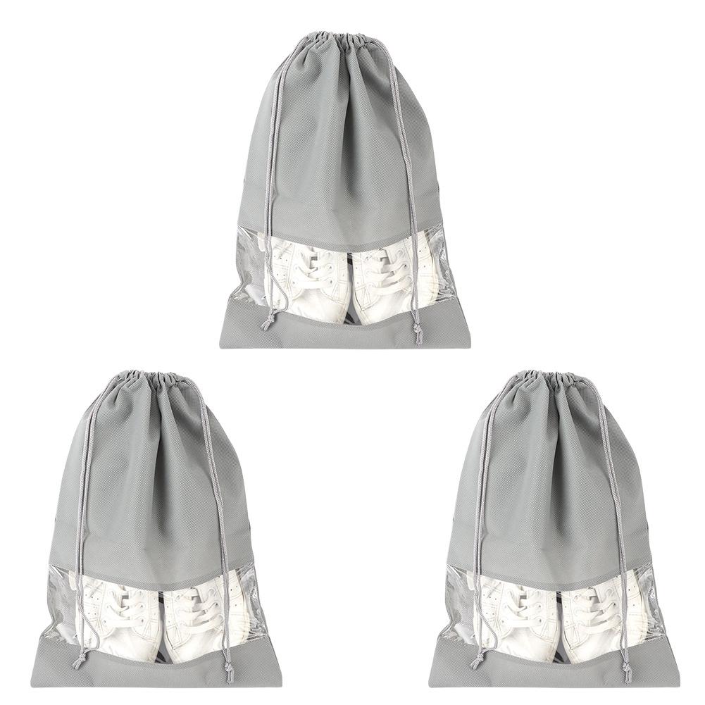 3Pcs NonWoven Fabric Shoes Storage Bag Travel Dust Proof Shoe Bag for Household Storage(M Size