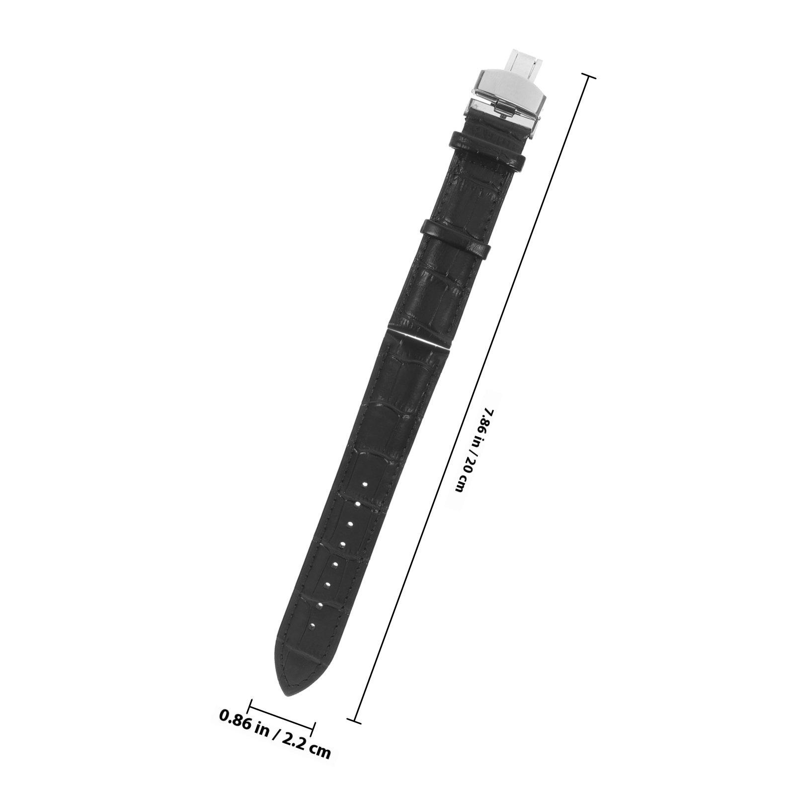 22Mm High Quality Watch Strap with Smooth Polished Buckle Fits 22Mm Lug Watches Citizen чёрный